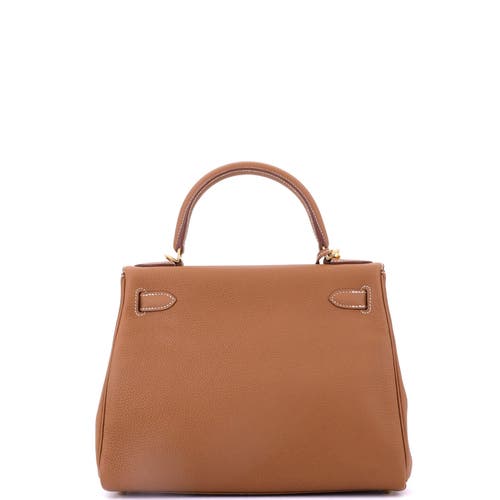 Pre-owned Hermes Hermes Kelly Handbag Brown Togo With Gold Hardware 28 In Brown