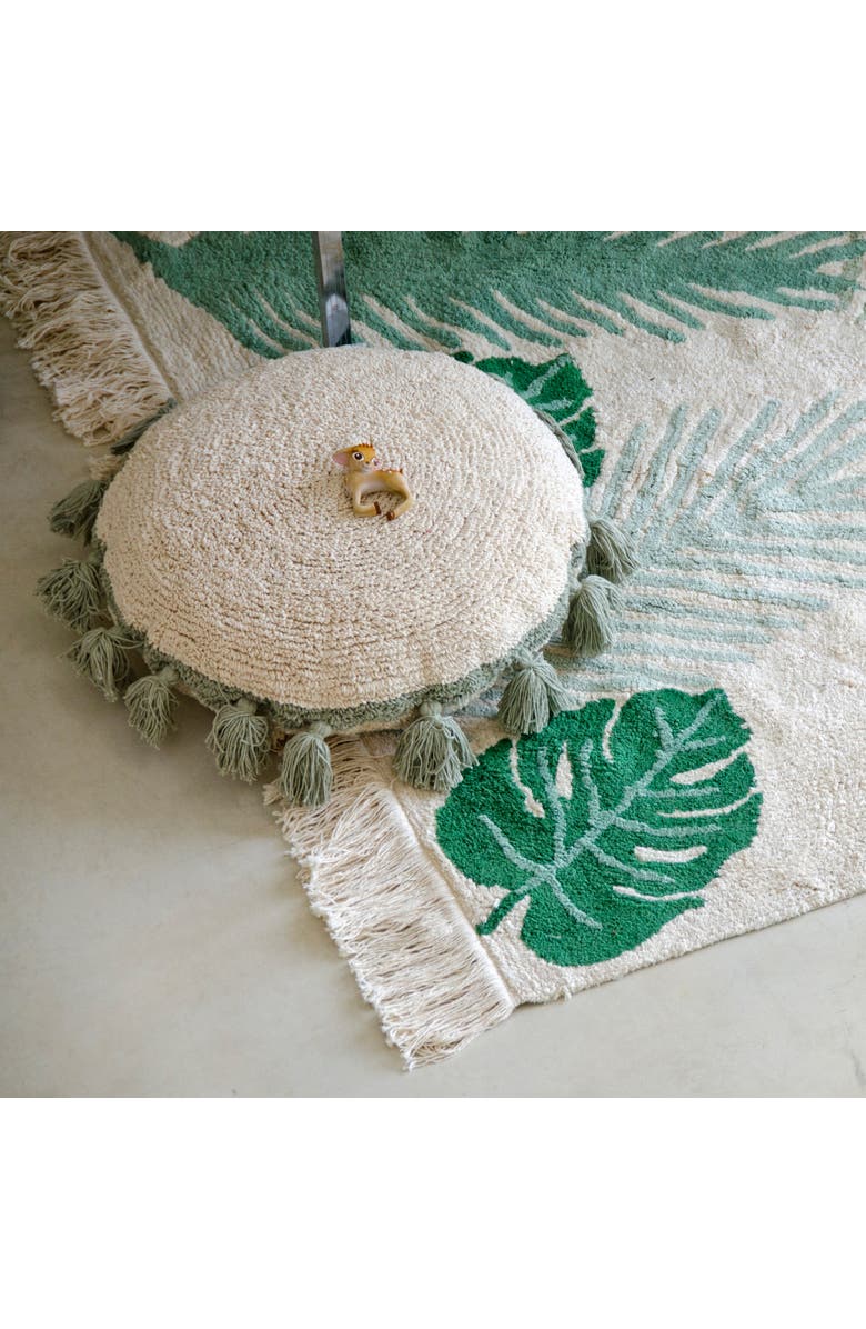 Lorena Canals Cushion Circle, Alternate, color, Natural, Medium Green