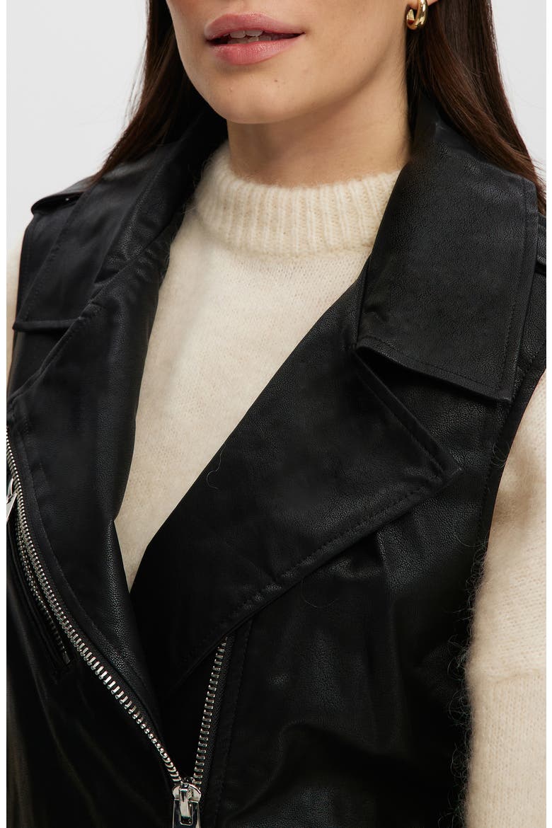 Faux Leather Vest, Alternate, color, BLACK