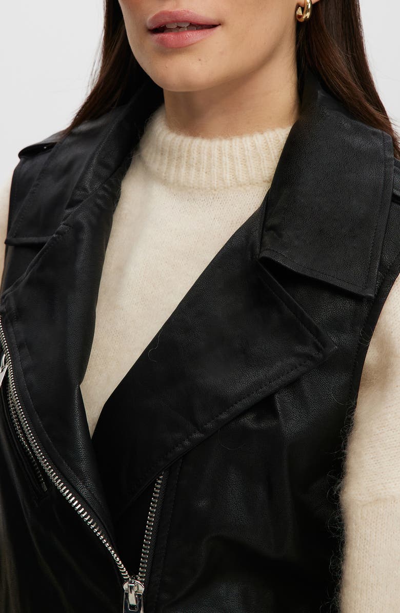 Noize Faux Leather Vest, Alternate, color, Black