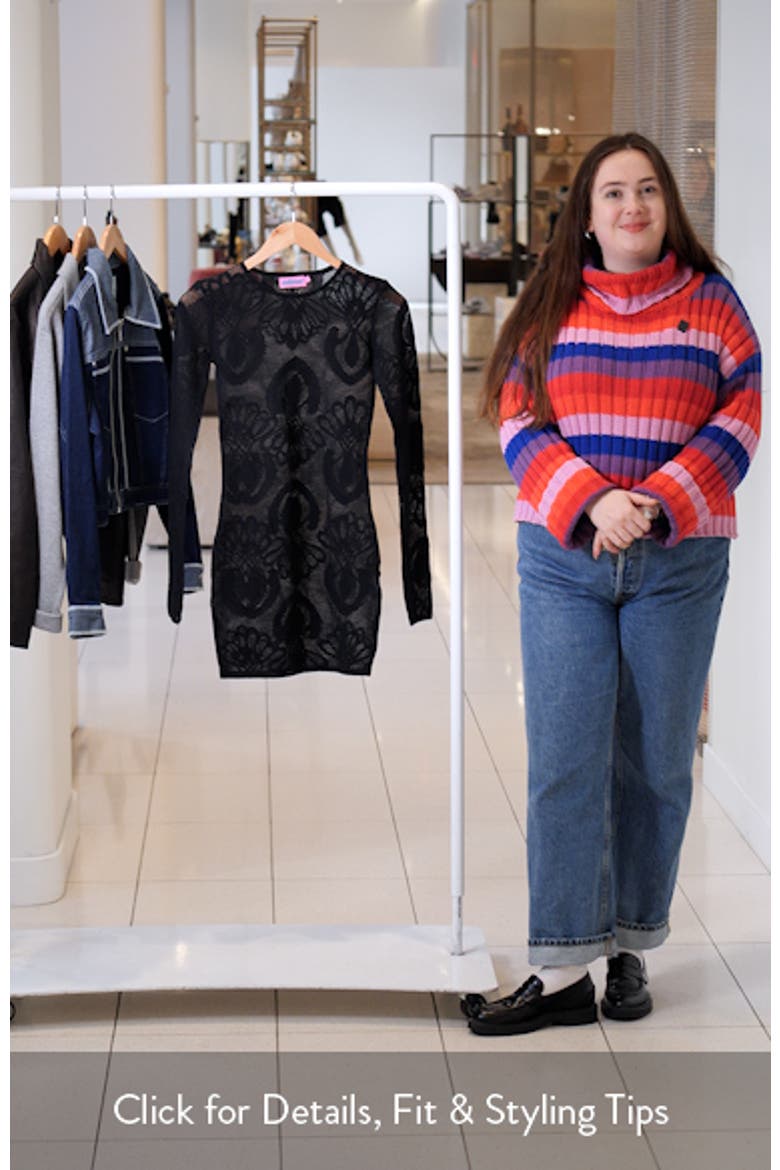 Sheer Embroidered Long Sleeve Body-Con Minidress video