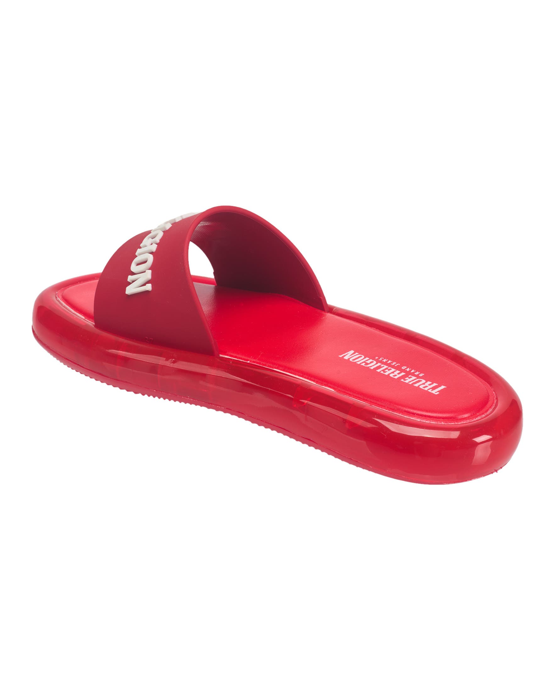 True Religion Logo Strap Jelly Slide, Alternate, color, 