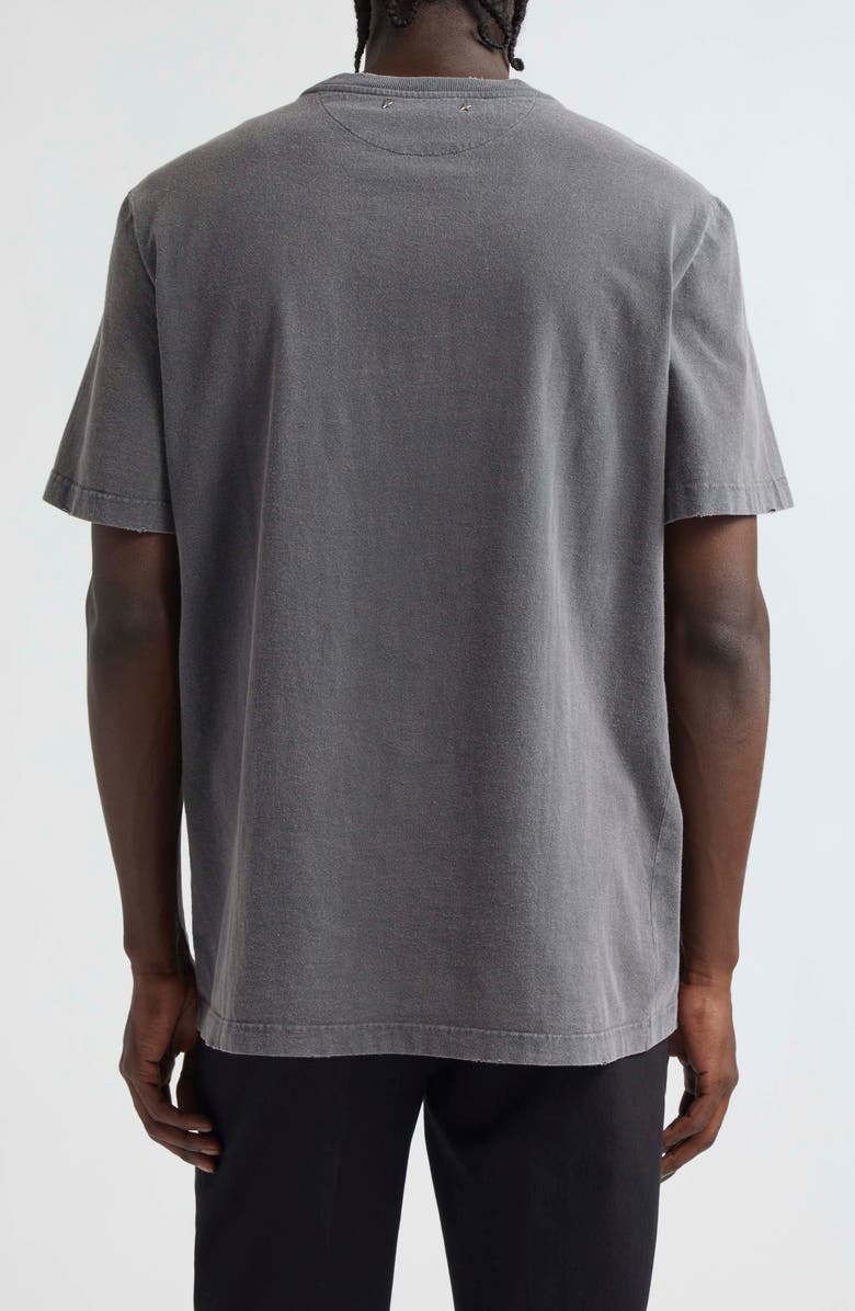 Golden Goose Distressed Upside Down Logo Cotton Graphic Tee, Alternate, color, Anthracite