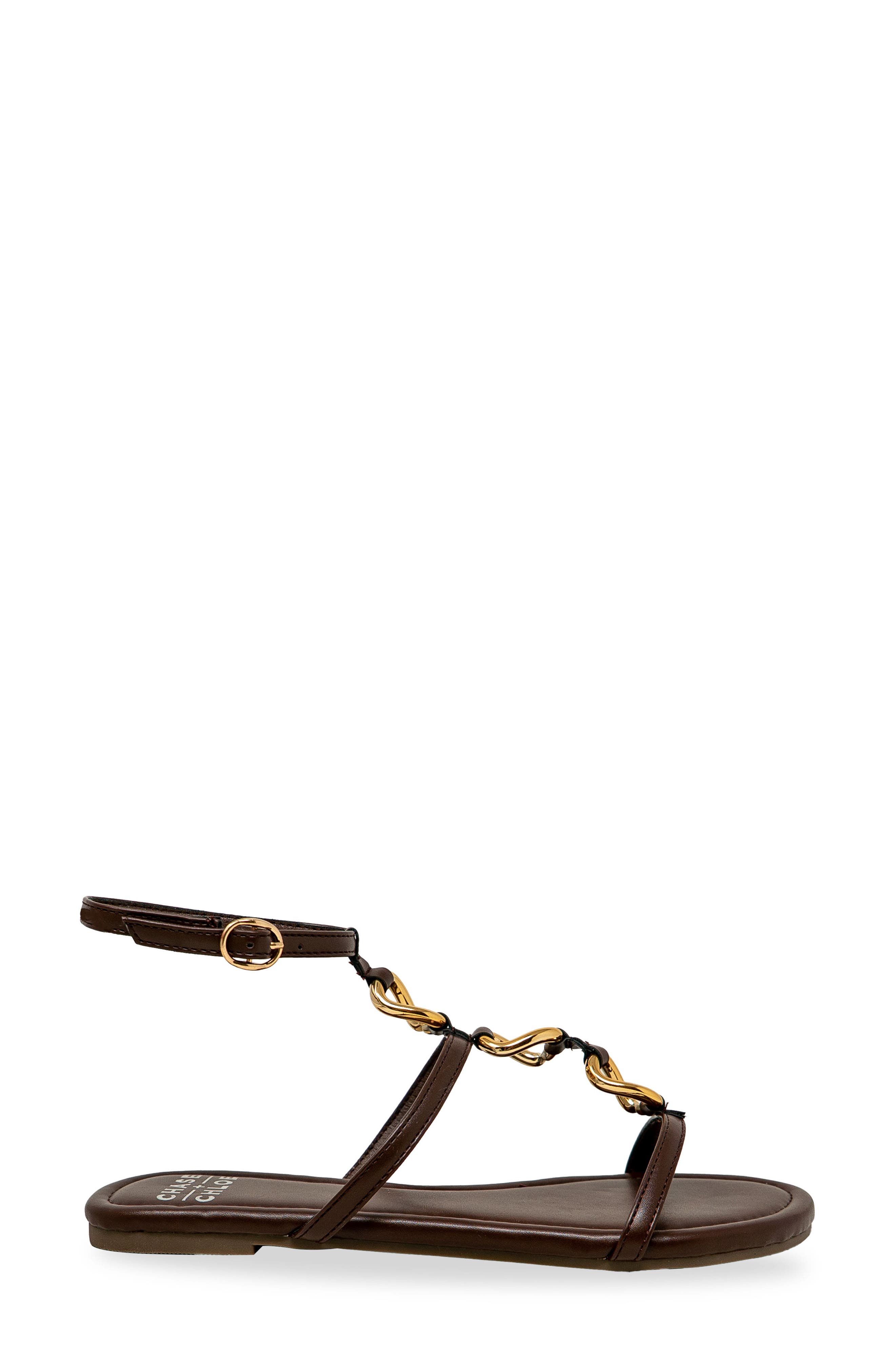 Ankle Strap Flat Sandal, Alternate, color, BROWN