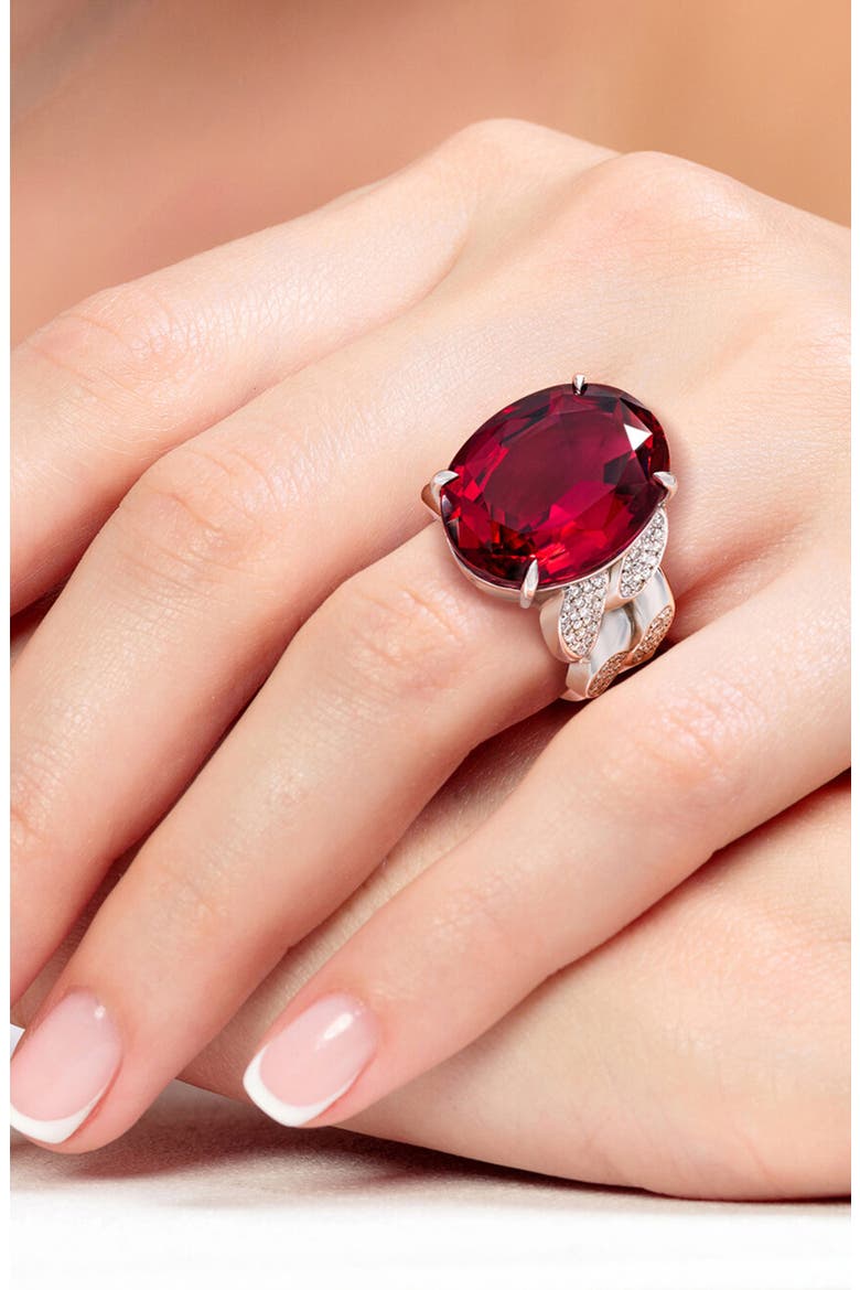 Rubellite Tourmaline & Diamond Ring, Alternate, color, 18KWG