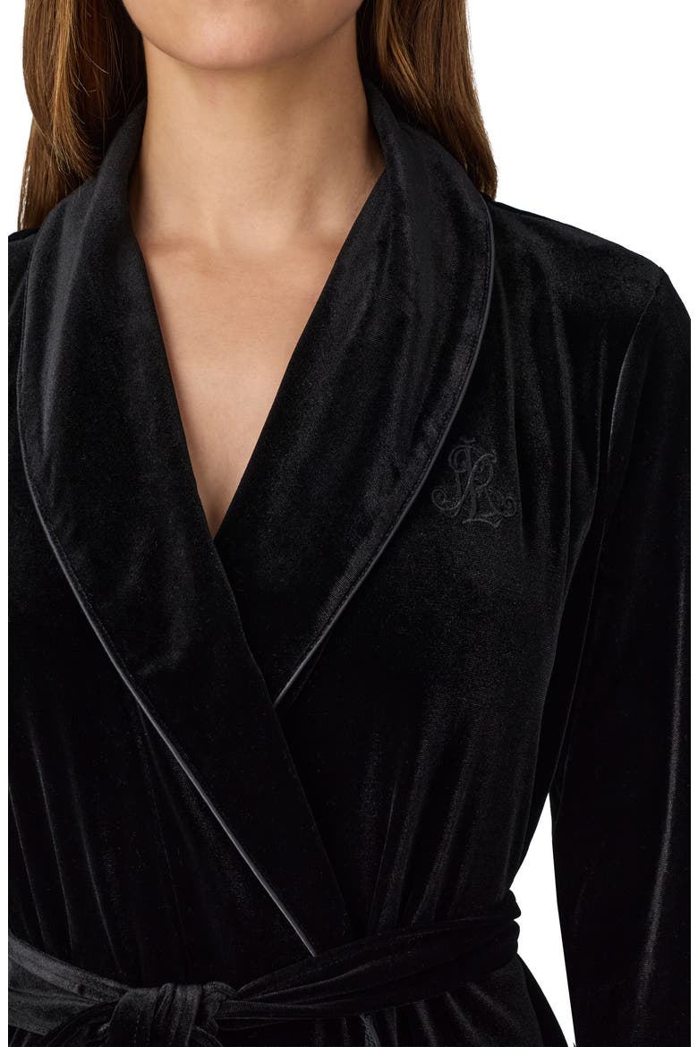 Shawl Collar Long Robe, Alternate, color, BLACK