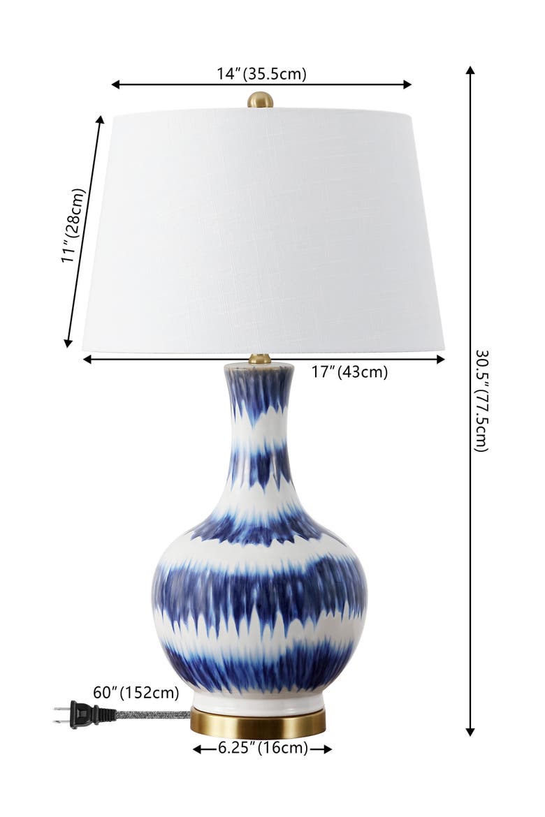 Tucker 30.5" Ceramic/Metal LED Table Lamp, Alternate, color, Blue/White