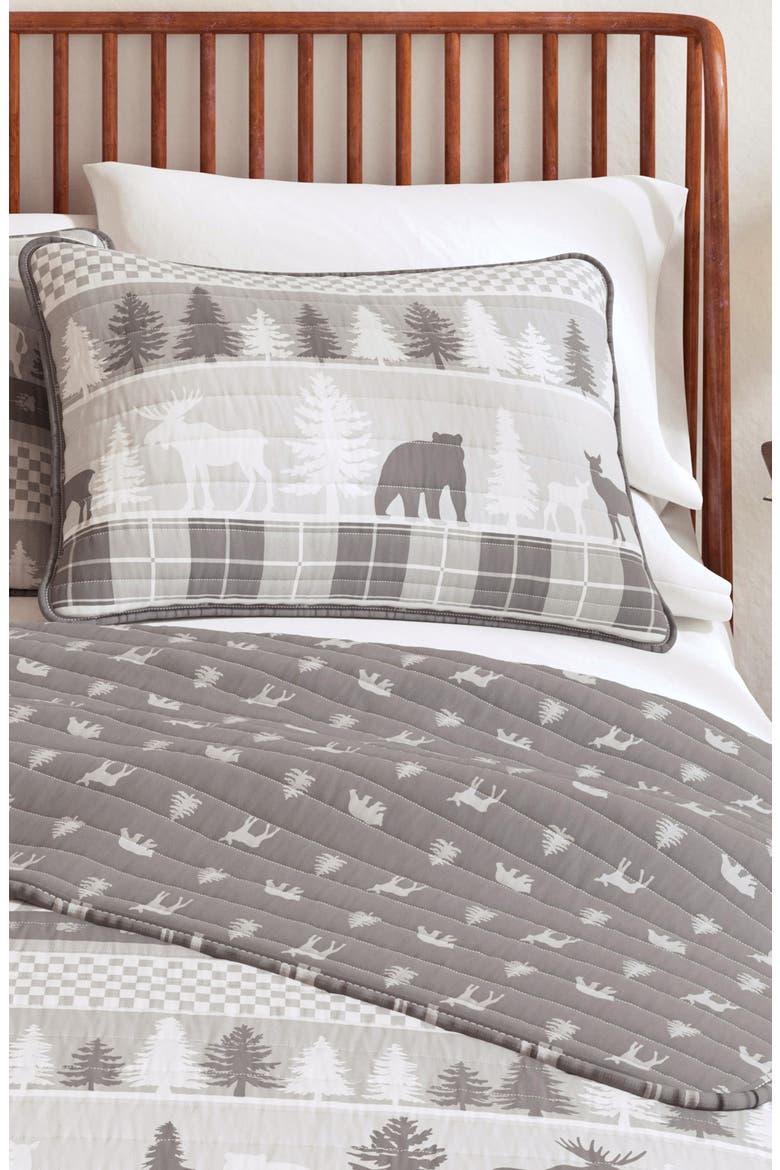 Patchwork 3-Piece Quilt Set, Alternate, color, RUSTIC LANDSCAPE GREY