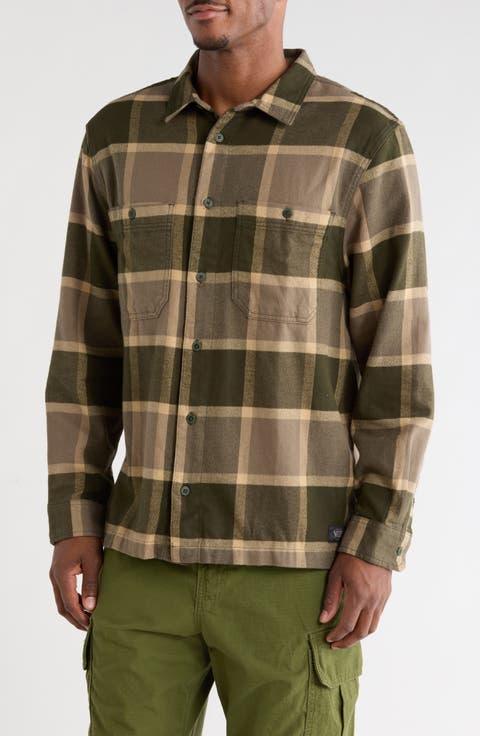 Larkspur Plaid Organic Cotton Flannel Button-Up Shirt