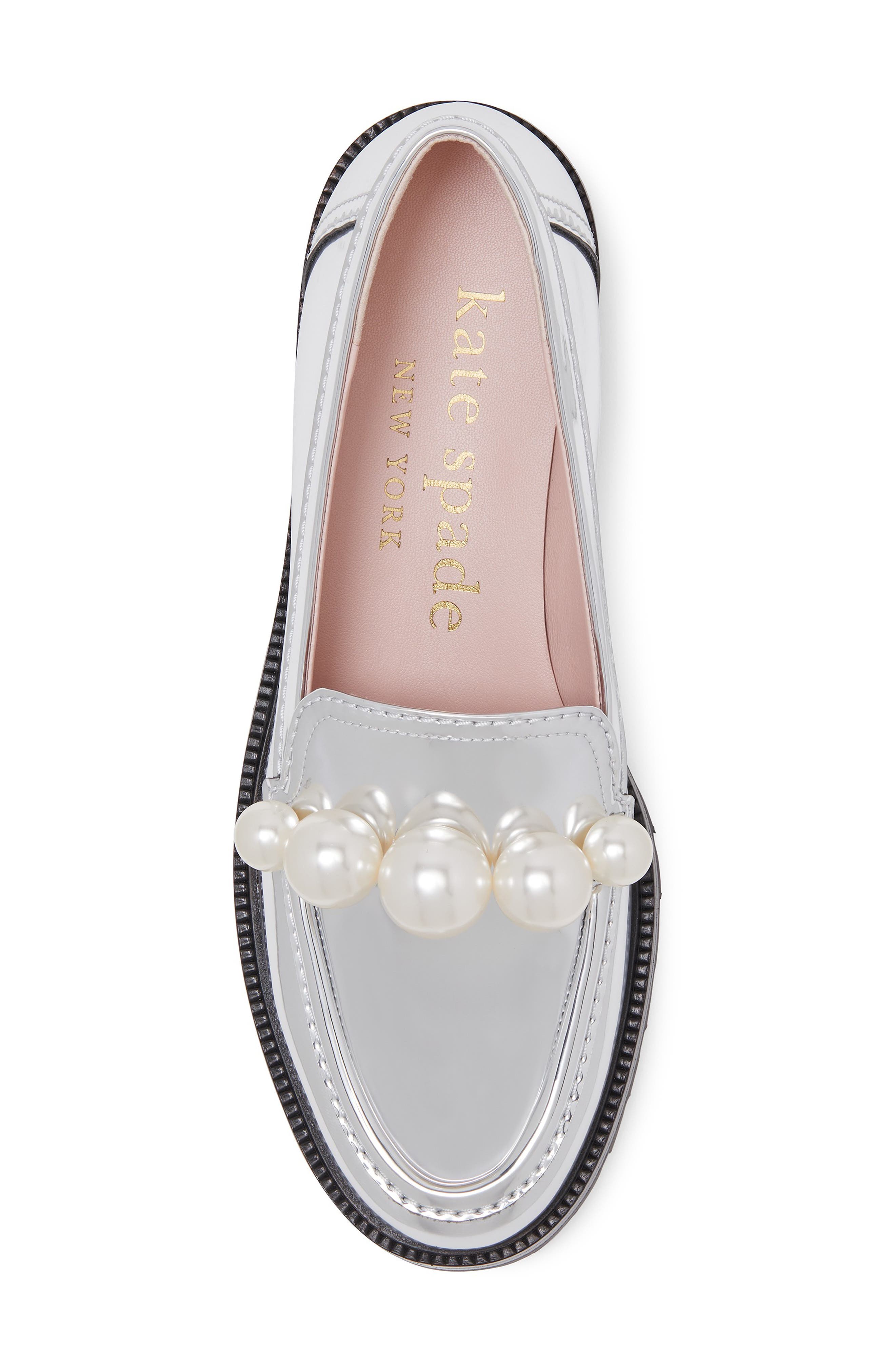 Kate Spade New York posh faux pearl loafer, Alternate, color, 