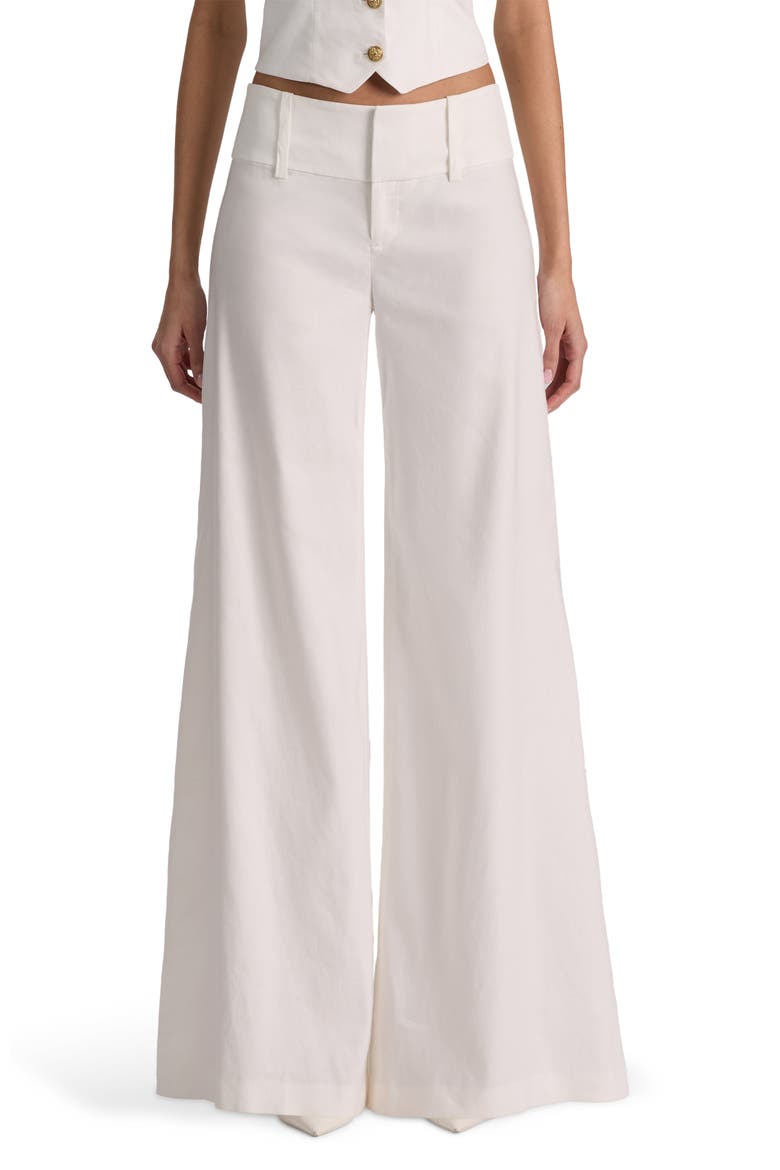Olivia Wide Leg Linen Blend Pants, Main, color, OFF WHITE