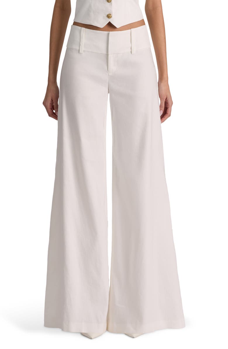 Alice + Olivia Olivia Wide Leg Linen Blend Pants, Main, color, 