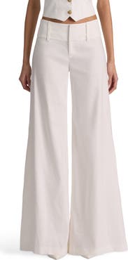 Alice + Olivia Olivia Wide Leg Linen Blend Pants