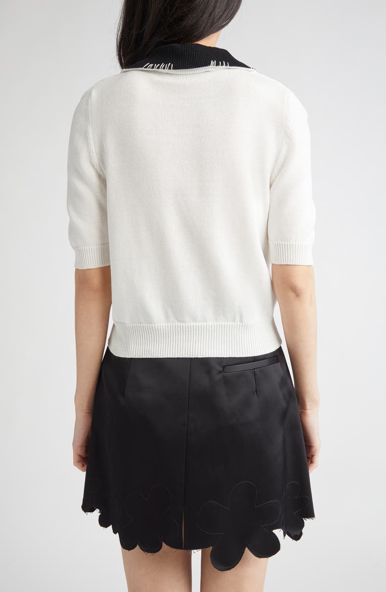 Marni Embroidered Logo Polo, Alternate, color, Natural White