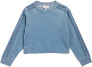 Tractr Kids' Rhinestone Detail Denim Sweatshirt