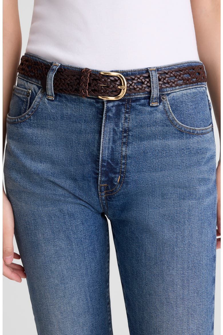 Open Weave Wide Leather Belt, Alternate, color, COFFEE BEAN