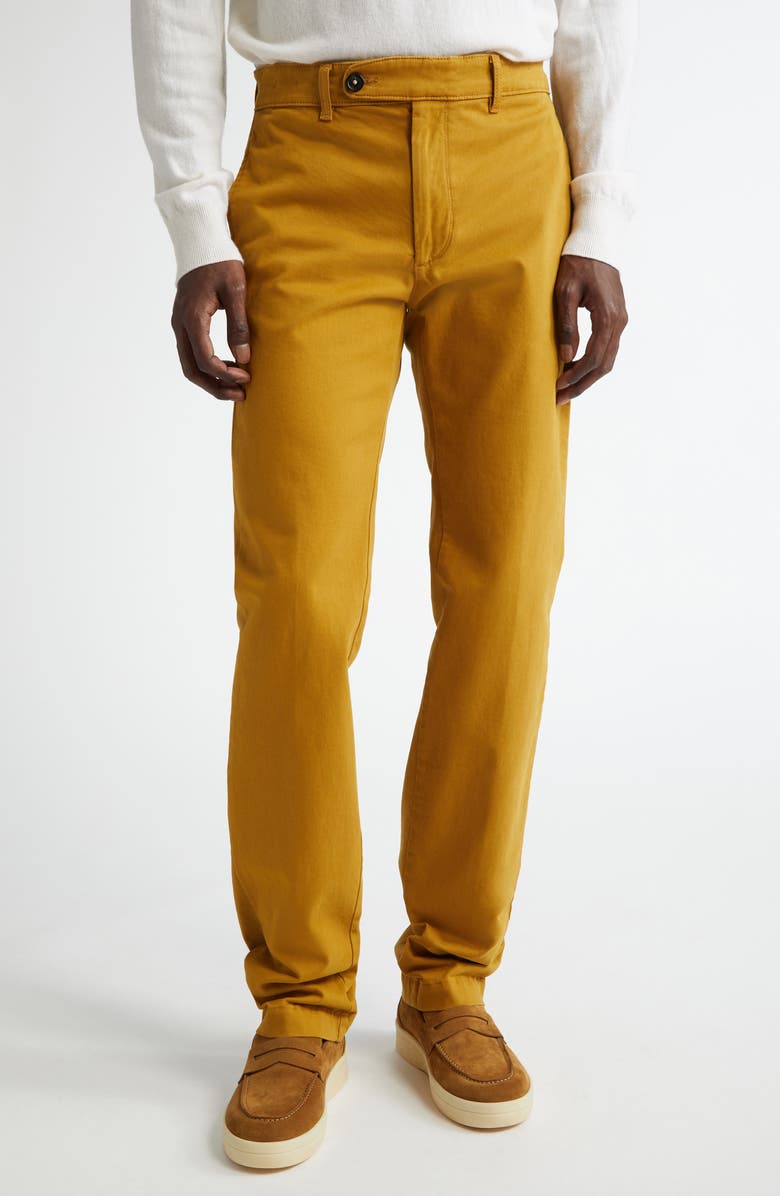Massimo Alba Winch2 Gabardine Trousers, Main, color, Mustard
