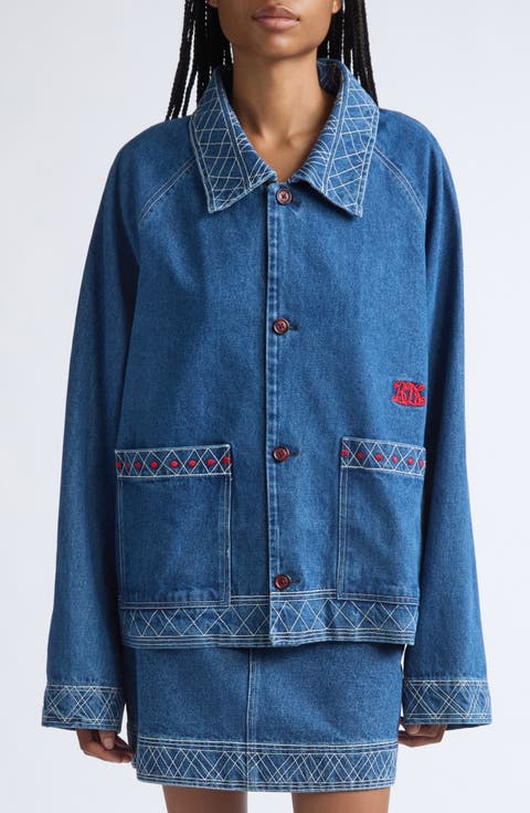 Embroidered Cotton Denim Jacket
