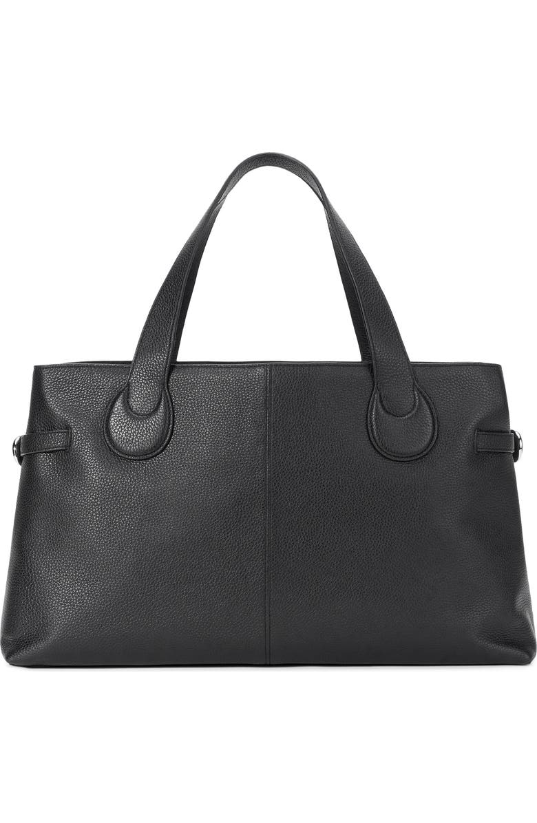 STAUD Piper Leather Tote, Main, color, Black