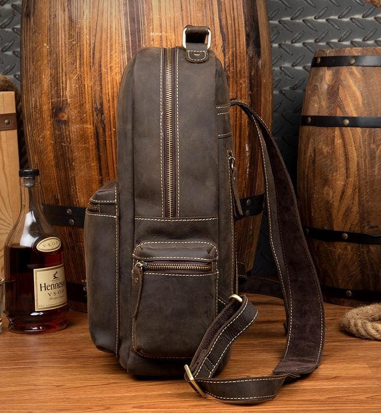 STEEL HORSE LEATHER The Langley Backpack | Genuine Vintage Leather Backpack, Alternate, color, Brown