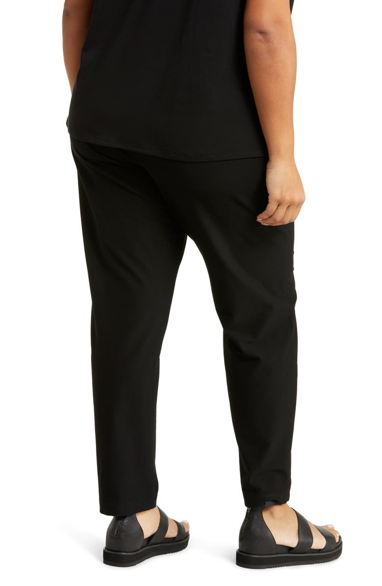 Eileen Fisher Stretch Crepe Slim Ankle Pants, Alternate, color, Black