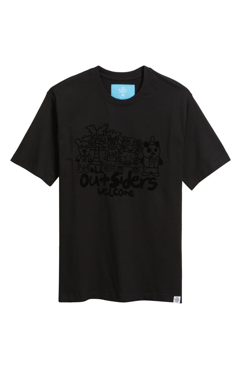 VIC GARCIA WORLD Outsiders Welcome Graphic T-Shirt, Alternate, color, Black