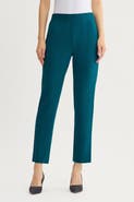 Ming Wang Stretch Deco Crepe Straight Leg Pants