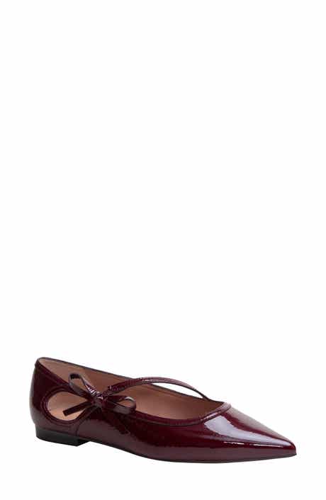 Linea Paolo Nuri Bow Pointed Toe Patent Flat