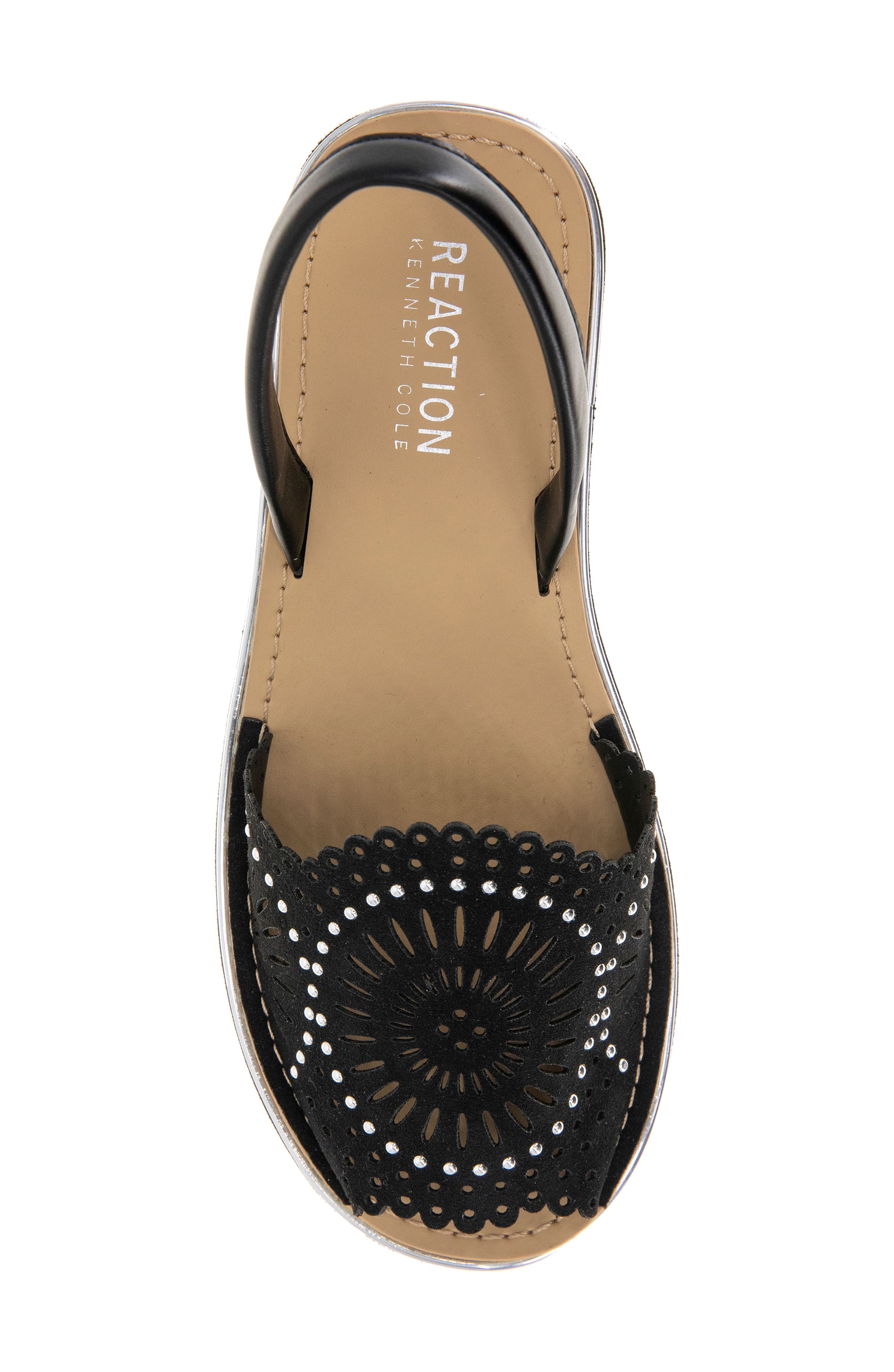 Kenneth Cole Reaction Fine Glass Foil Laser Wedge Sandal, Alternate, color, 