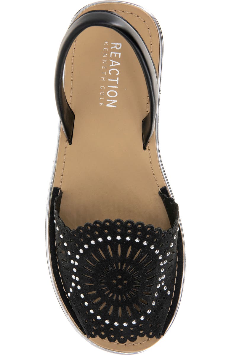 Kenneth Cole Reaction Fine Glass Foil Laser Wedge Sandal, Alternate, color,