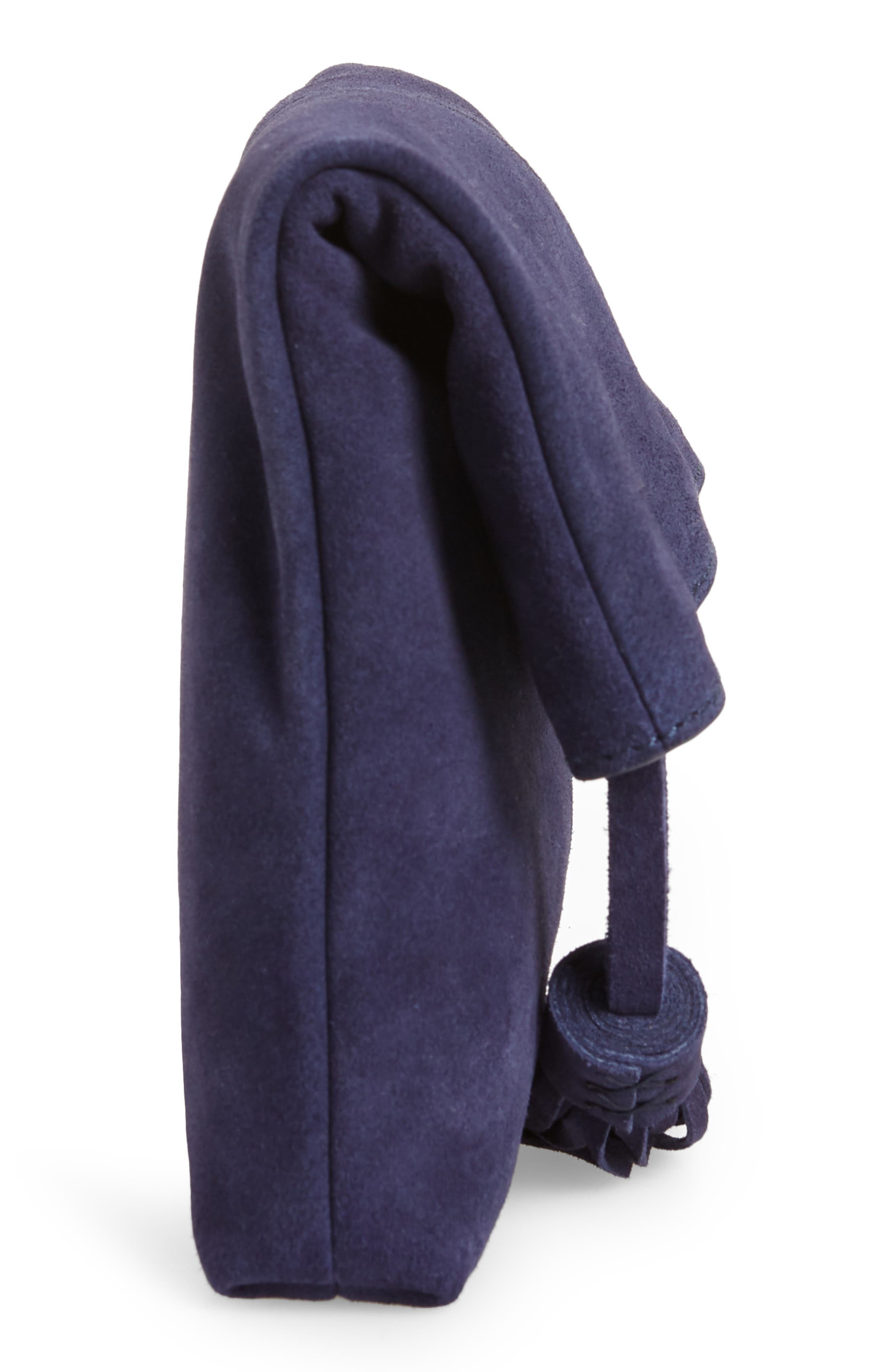 Suede Clutch, Alternate, color, NAVY