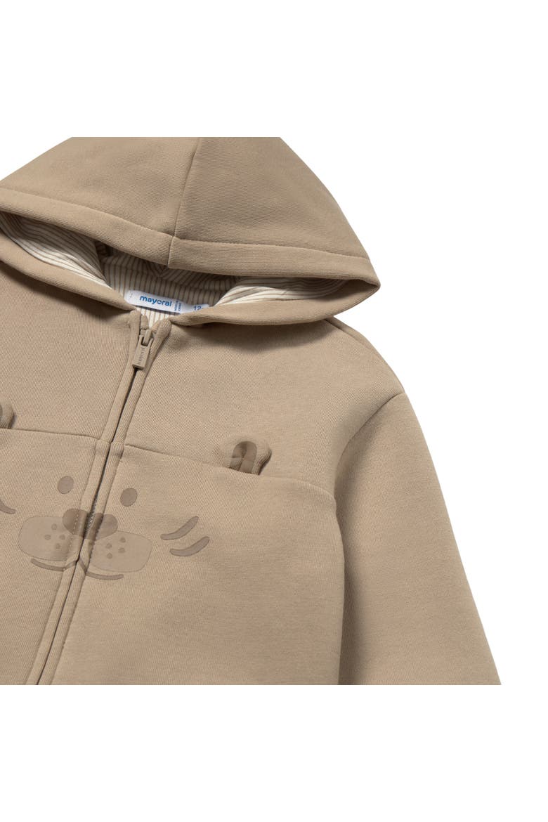 Interactive Animal Zip-Up Sweatshirt, Alternate, color, Beige