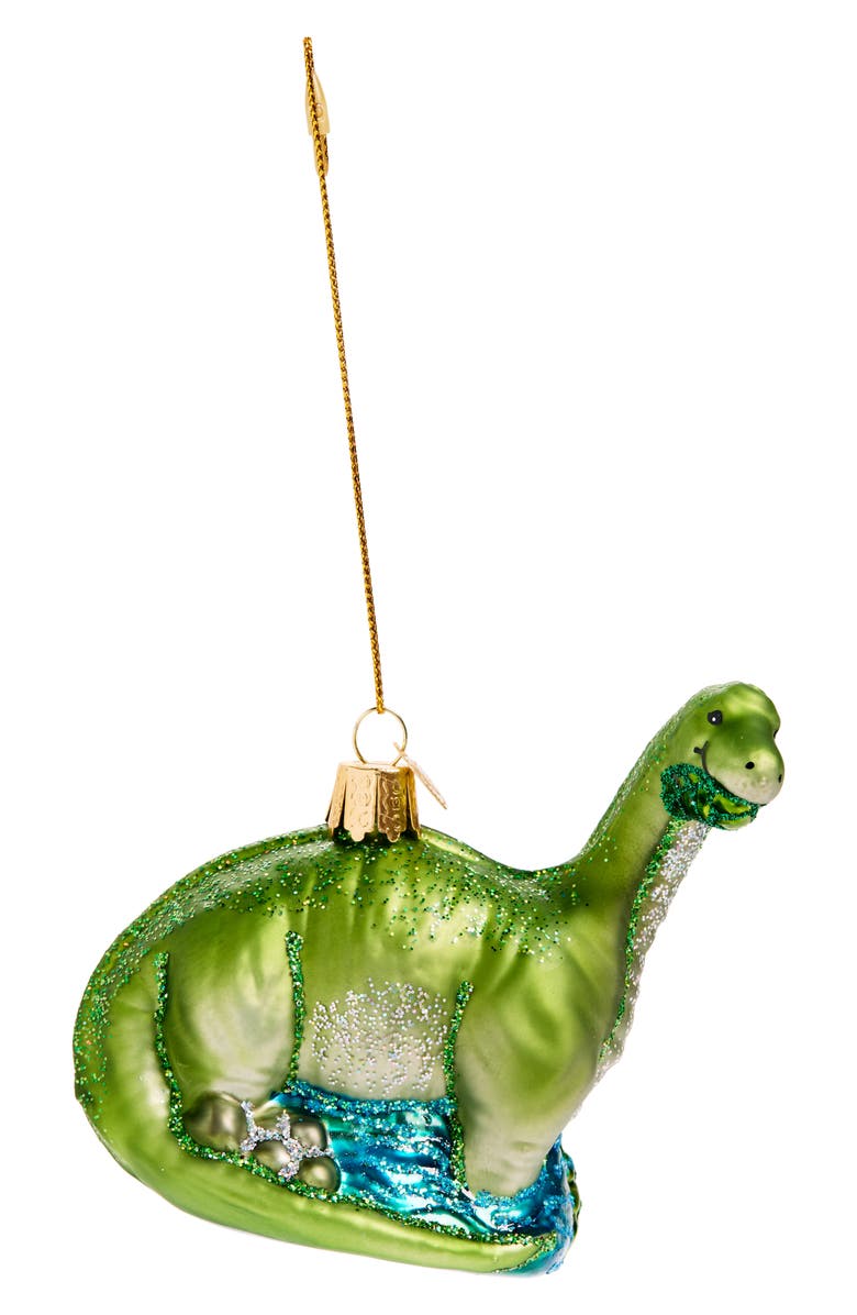 Old World Christmas Brontosaurus Glass Ornament, Main, color, Green/ Turquoise