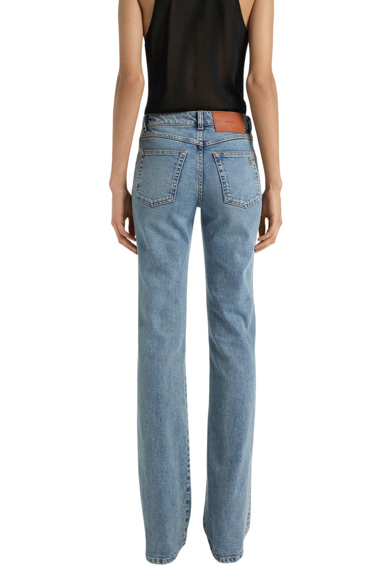 Bootcut Faded Denim Jeans, Alternate, color, blue