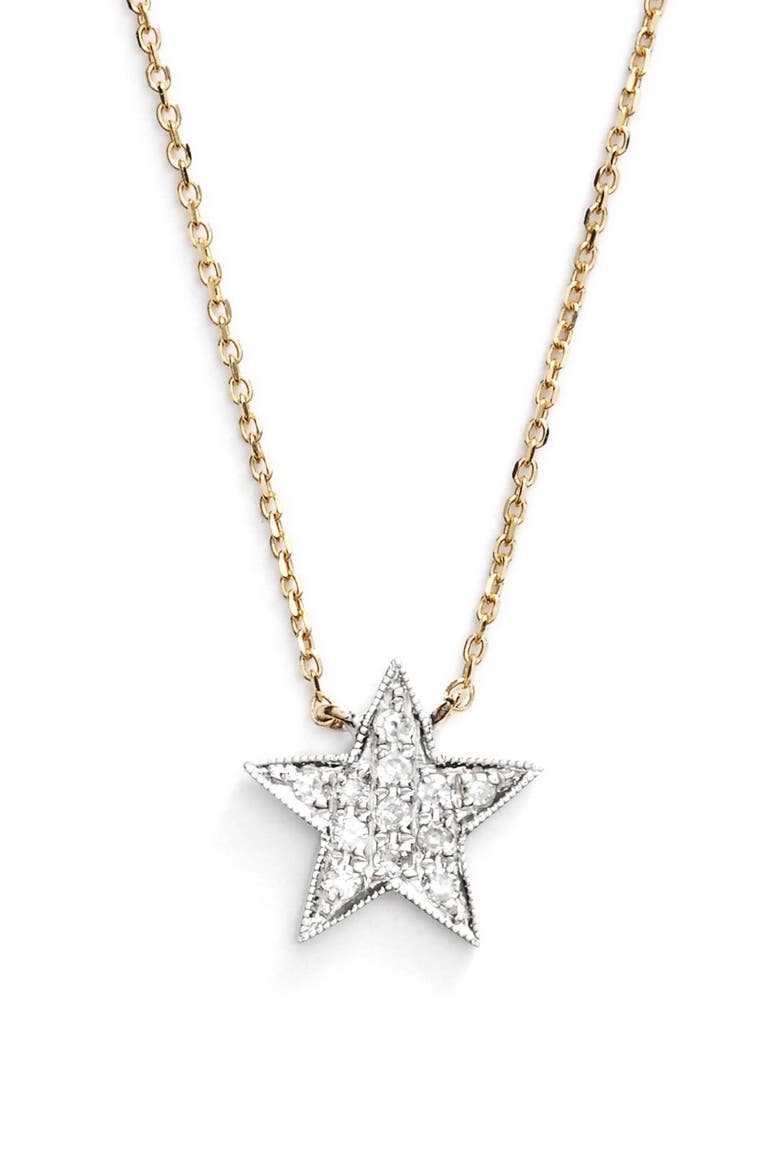 'Julianne Himiko' Diamond Star Pendant Necklace, Main, color, YELLOW GOLD/ WHITE GOLD