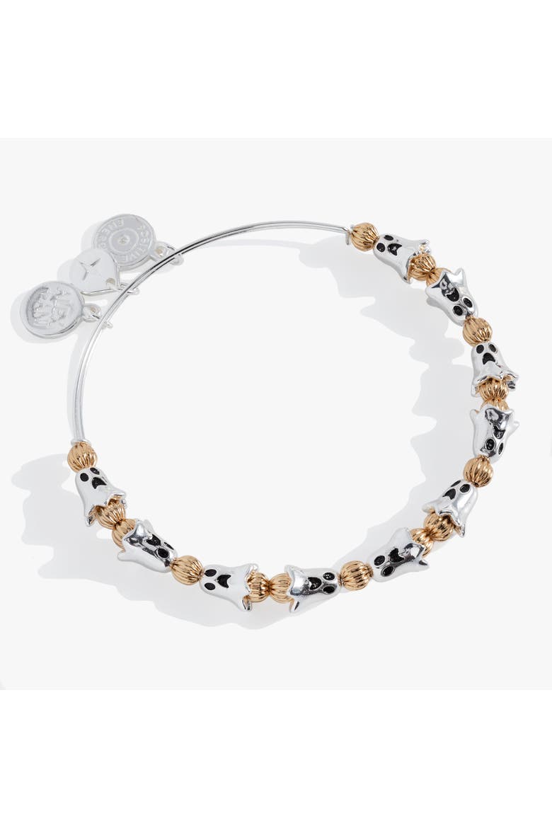 Ghost Beaded Bangle, Main, color, Silver