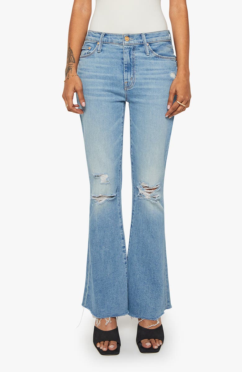 MOTHER Ripped Flare Jeans, Main, color, Chaos Is Calling