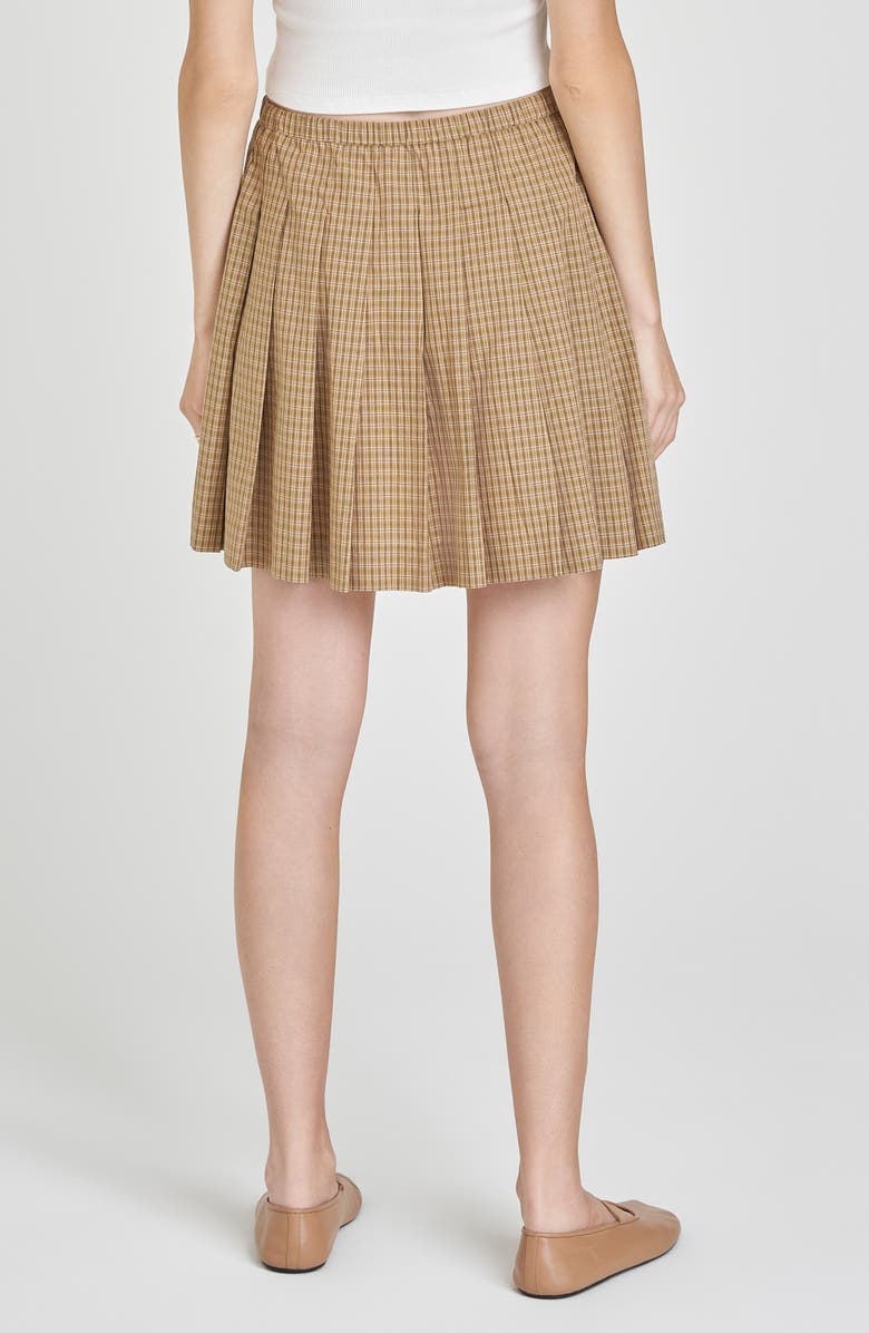 WAYF Sarah Plaid Cotton Drawstring Miniskirt, Alternate, color, Khaki Plaid