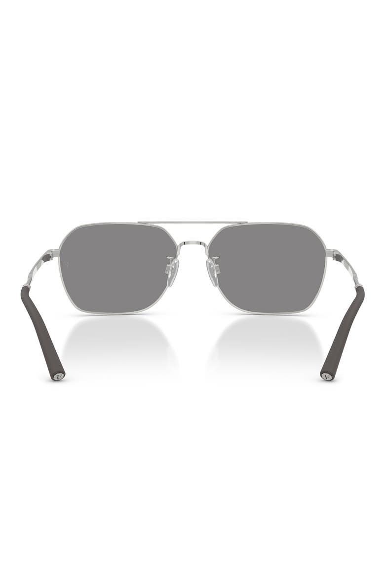 58mm Roger Federer R-17 Polarized Square Sunglasses, Alternate, color, SILVER / IRON WASH TO DARK