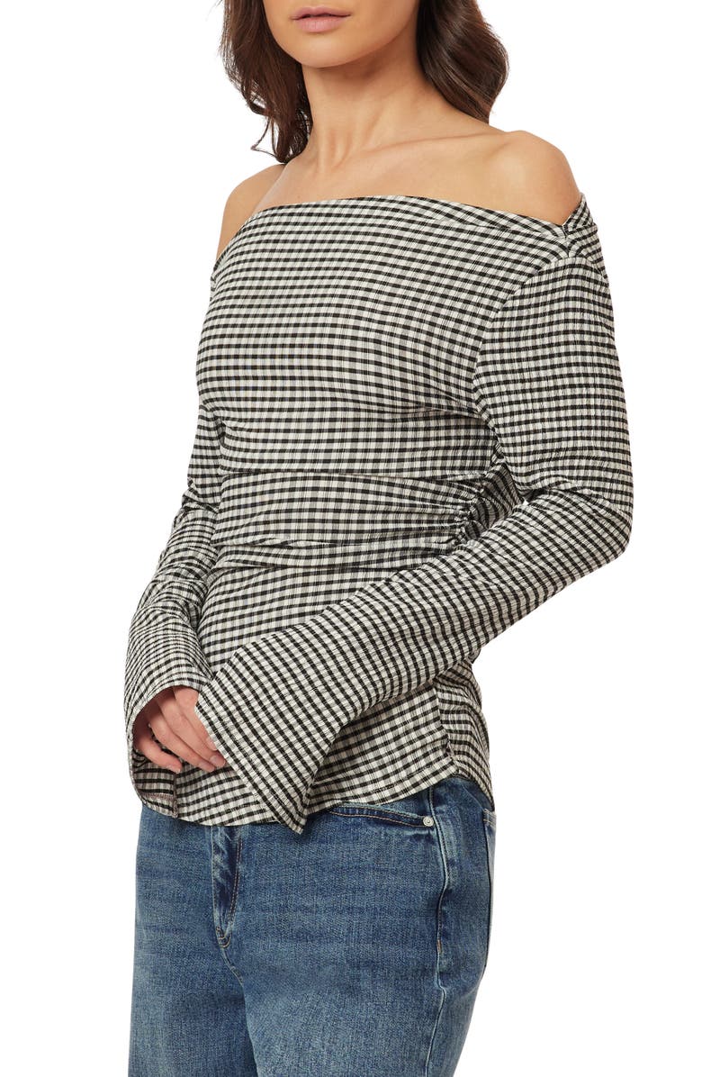 Scotch & Soda Gingham Seersucker Top, Alternate, color, Meteorite