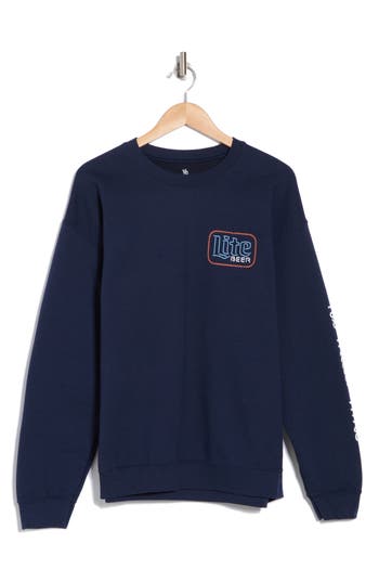 Junk Food Miller Lite On Tap Graphic Sweatshirt In Navy