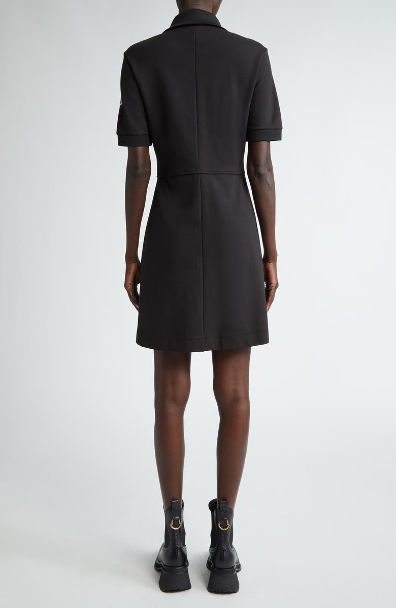 Moncler Zip Front Piqué Knit Polo Dress, Alternate, color,