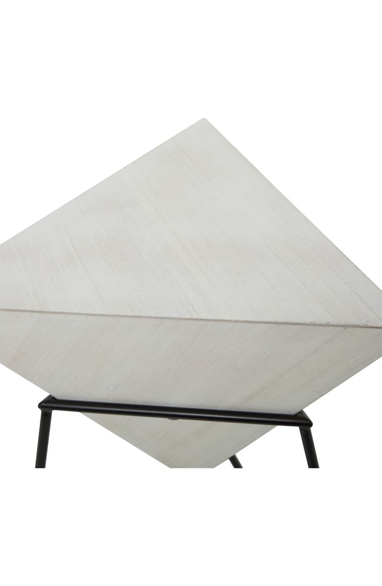 GINGER BIRCH STUDIO White Wood Modern Accent Table with Black Metal Stand, Alternate, color, 