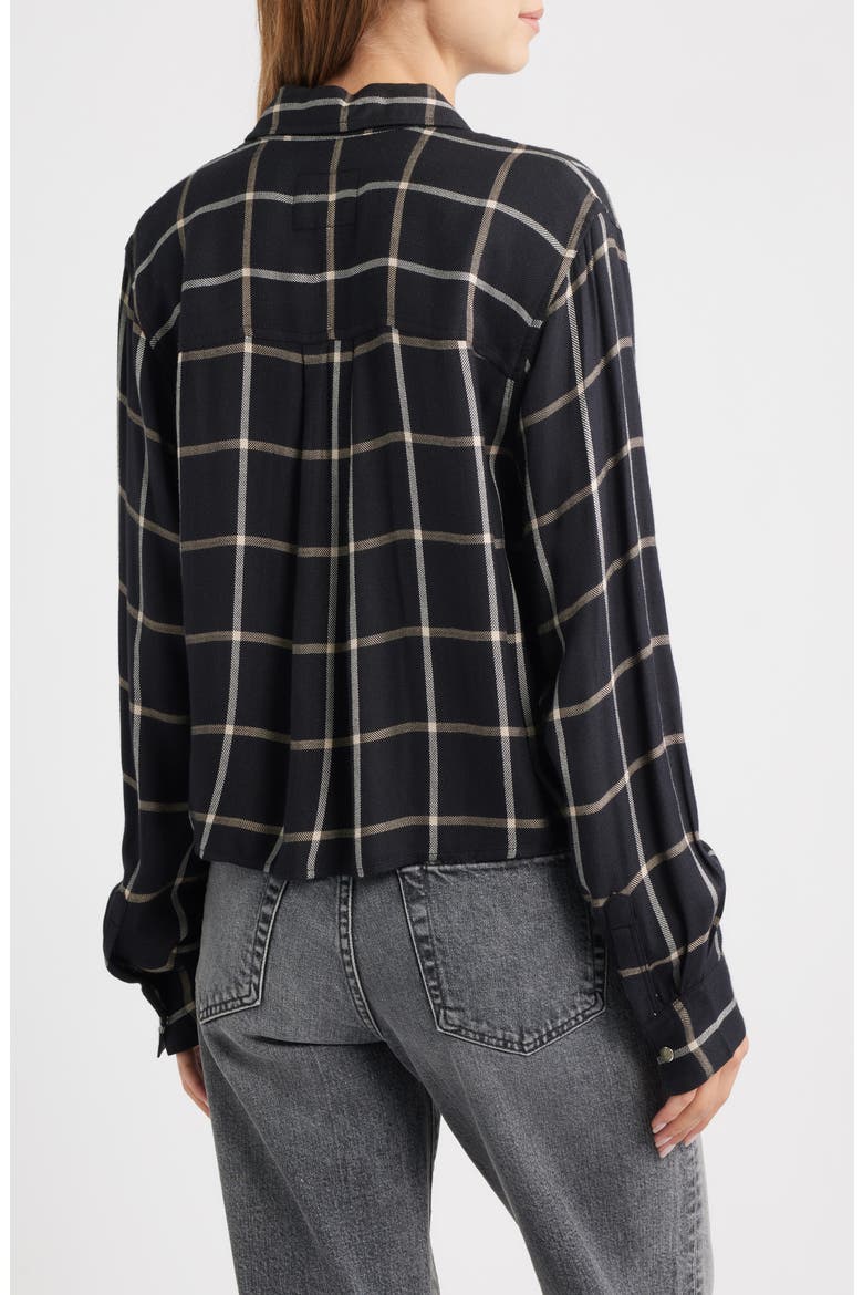 Malin Windowpane Plaid Snap-Up Shirt, Alternate, color, ONYX SAND BIRCH