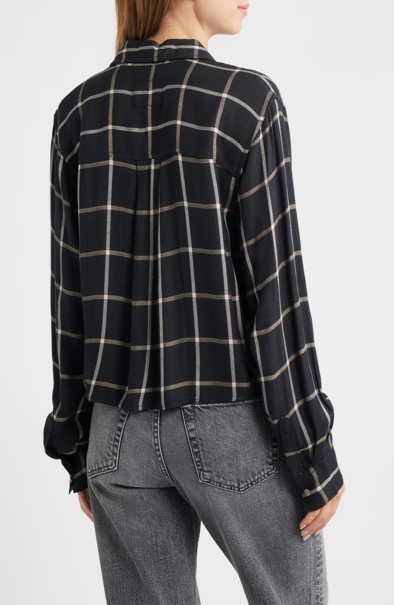 Rails Malin Windowpane Plaid Snap-Up Shirt, Alternate, color, Onyx Sand Birch