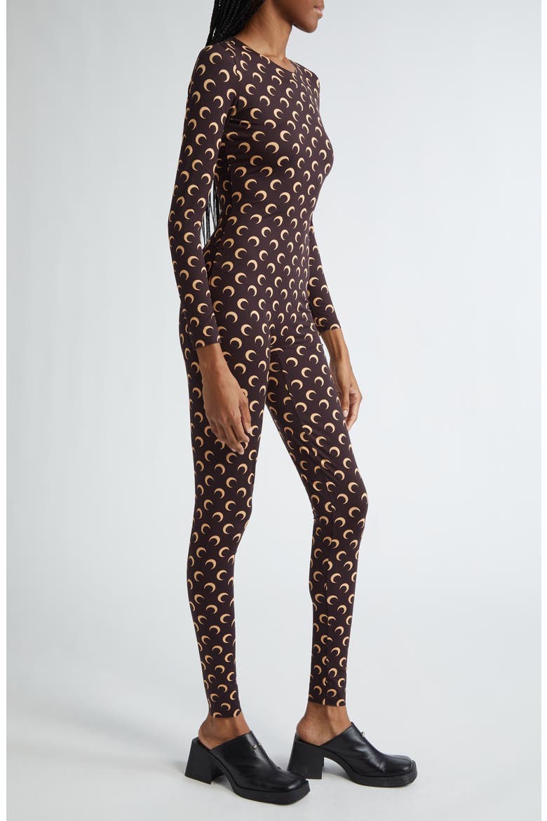 Moon Print Catsuit, Alternate, color, ALL OVER MOON BROWN