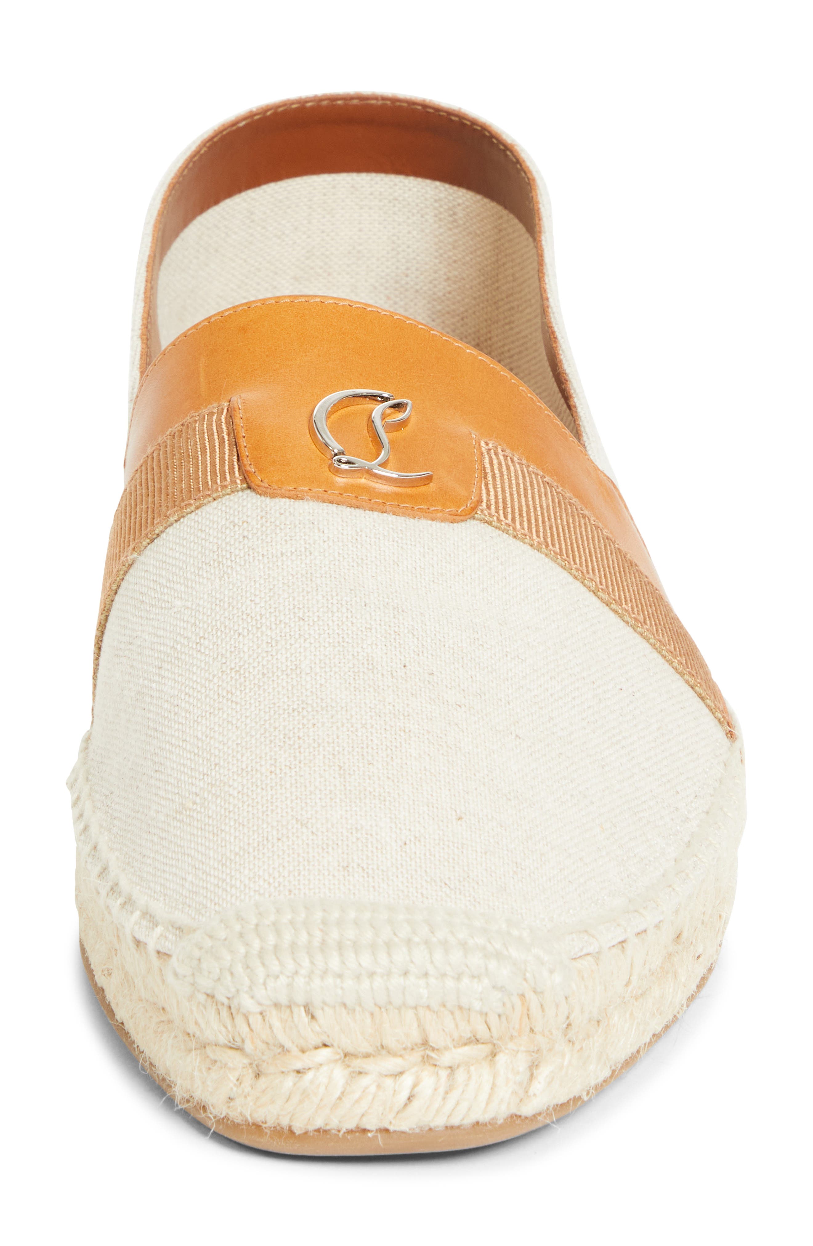 Christian Louboutin Alfarica Toile Linen Espadrille, Alternate, color, Version Natural