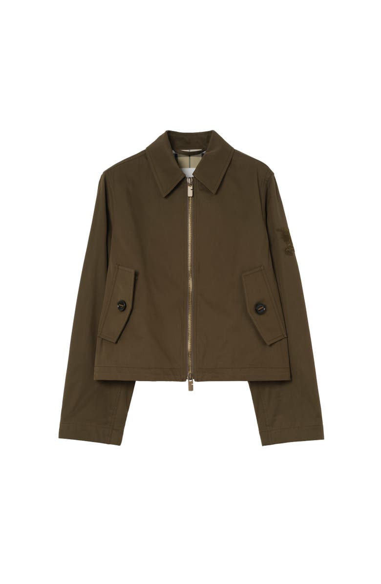 Burberry Gabardine Jacket, Alternate, color, Thorn Green