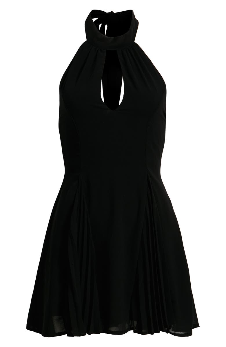 Petal & Pup Elaine Halter Minidress, Main, color, Black