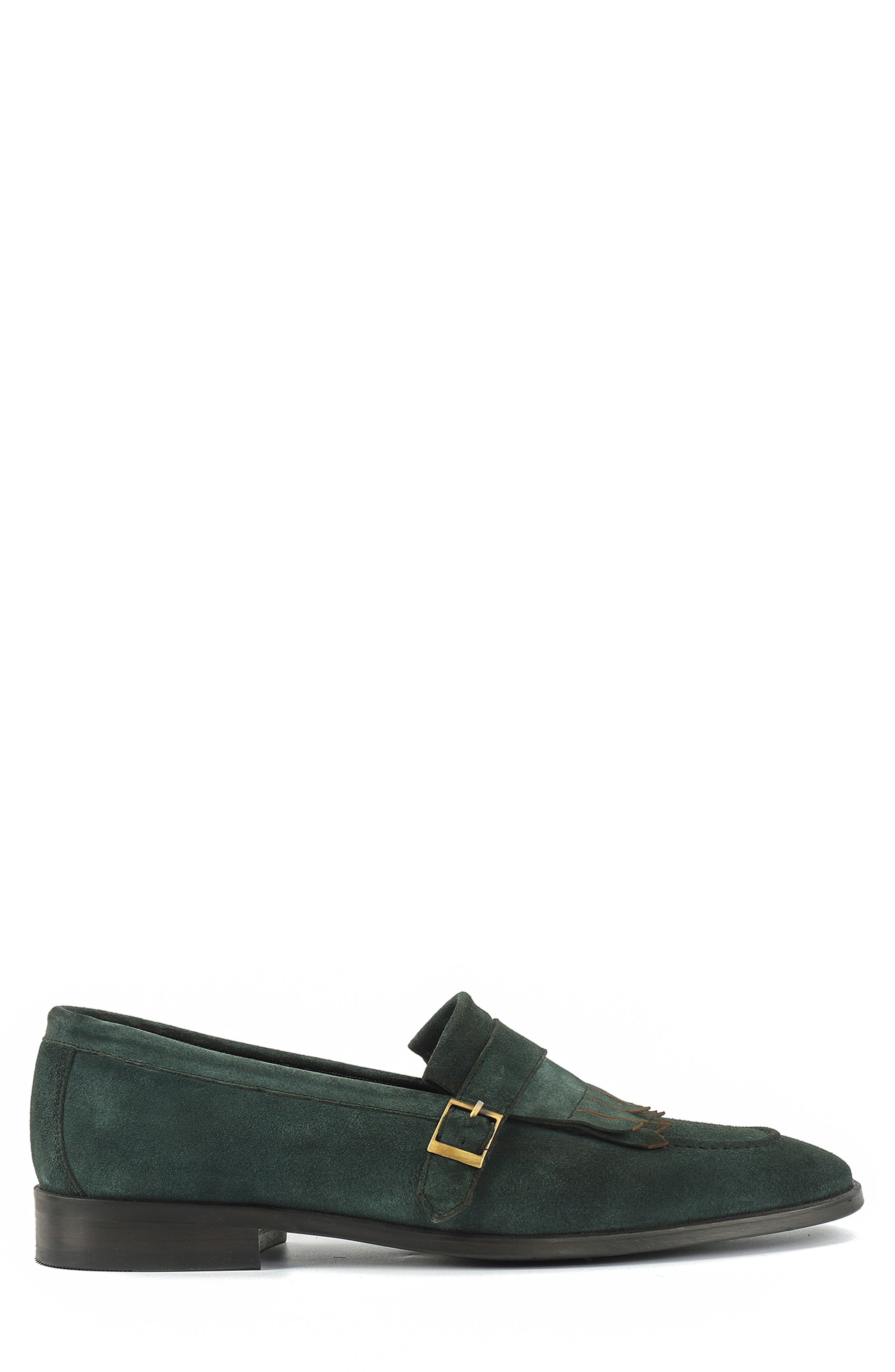 Agenta Kiltie Fringe Loafer, Alternate, color, DARK GREEN